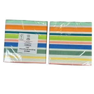 Sun Squad Striped Lunch Napkins 30 Ct 2 Ply 12.7in Set of 2